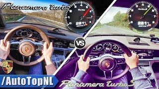 Porsche Panamera Turbo vs Turbo S  0280kmh AUTOBAHN POV amp ACCELERATION by AutoTopNL [upl. by Pozzy101]