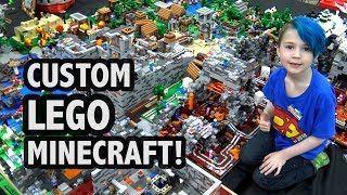 Massive LEGO Minecraft World Created by 7Yearold [upl. by Bascomb]