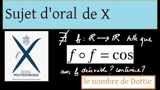 Oraux Concours X polytechnique PSI  sujet 9  continuité injection dérivabilité fofcos Dottie [upl. by Mad]