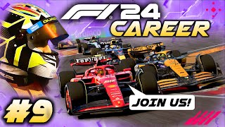 F1 24 CAREER MODE Part 9 Fighting the Team that want to SIGN US [upl. by Suhpoelc]