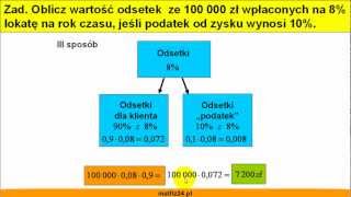 Jak obliczyć lokatę i odsetki od kapitału  Zadanie  Matfiz24pl [upl. by Llehcam]