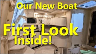 First Look Inside Our New To Us Sea Ray 370 Sundancer [upl. by Ruddy]