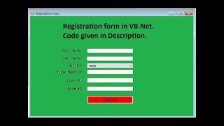 How to create a Registration Sign Up form in VBNet [upl. by Joeann]