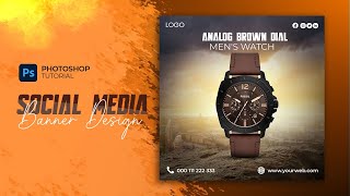 Manipulation Social Media Post Ads Design  Photoshop Tutorial [upl. by Sumerlin]