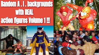 Random A I Backgrounds with Real action figures Volume One [upl. by Aisatna]