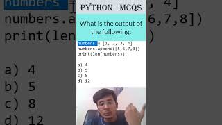 Python Multiple Choice Explained  Fast Python Tips infytqmcq infytq shorts python programming [upl. by Mellette]