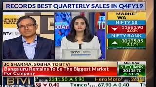 Mr JC Sharma discusses SOBHAs Q4 FY1819 operational results on BTVi on 8 Apr 19 [upl. by Clemmie]