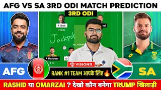 AFG vs SA Dream11  AFG vs SA Dream11 Prediction  Afghanistan vs Southafrica ODI Dream11 Team Today [upl. by Harding]