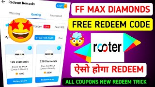 Rooter App Free Fire Max Diamonds Redeem Problem Solve Trick  Rooter App se Diamonds Kaise Le 2025 [upl. by Florenza520]