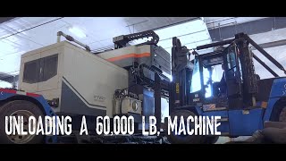 Unloading a 60000 lb machine [upl. by Mit]