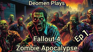 Ultra Hard Zombie Apocalypse Mod Killed Me With In 20MINS Fallout 4 Ep 1 [upl. by Aro]