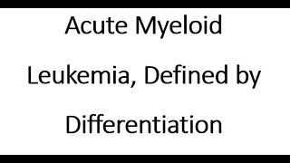 Acute Myeloid Leukemia Defined by Differentiation WHO 2022 [upl. by Annaerdna947]