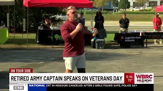 Retired Army captain speaks on Veterans Day [upl. by Russell]