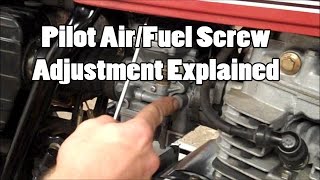 Pilot AirFuel Screw Adjustment Explained  Single Carb  Part 1 [upl. by Nirek]