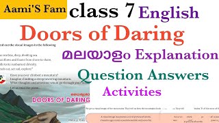 Class 7EnglishDoors of Daring മലയാളo ExplanationQuestion answersActivities [upl. by Bolte]