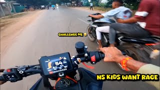 NS KID’S WANT RACE WITH DUKE 390  Ride With RTR310 And R15 [upl. by Bobker]