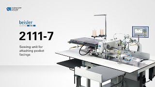 Dürkopp Adler cl 21117 Sewing unit for attaching pocket facings [upl. by Yelknirb]