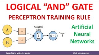 2 AND GATE Perceptron Training Rule  Artificial Neural Networks Machine Learning by Mahesh Huddar [upl. by Seaden]