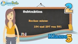 Minus rechnen Zahlen subtrahieren Subtraktion  Klasse 5 ★ Übung 2 [upl. by Darin]