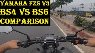 Yamaha FZS V3 BS4 vs BS6  Details Comparison  MotoVlog  The StreetSoul [upl. by Amik]