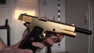 Socom Gear Colt 1911 Government 24k Gold plated GBB [upl. by Ppik]