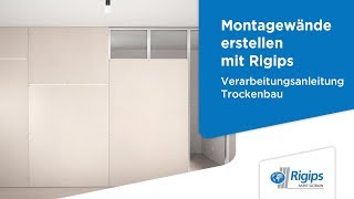 ErstellungAufbau von Montagewänden Trennwand  Rigips Verarbeitungsanleitung Trockenbau [upl. by Delle901]