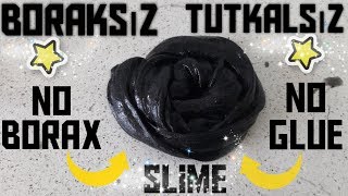 Tutkalsız BORAKSIZ slime yapımı No glue No borax [upl. by Attenohs]