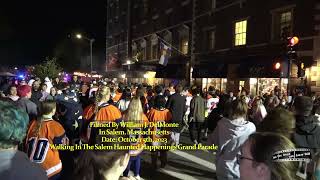 Crowds of People In Salem Massachusetts Halloween Parade on Oct 5th 2023 [upl. by Sokin]