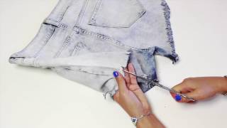 DIY Tuto FRAYED SHORTS  Comment effranger un short en jean  Transformer son jean en short [upl. by Nivlac]