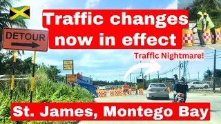 Massive Traffic changes now in effect on Bogue Road in Montego Bay Traffic Nightmare [upl. by Nyltiac]