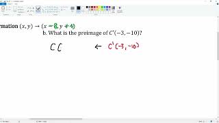 Finding the image or preimage after translation transformation Question 7 [upl. by Naarah45]