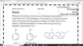 الفينولات تحضير وتفاعل الفينولات Phenols  Preparation and Reactions of phenols [upl. by Ulberto]