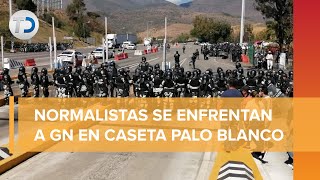 Guardia Nacional se enfrenta con normalistas en caseta Palo Blanco de Guerrero [upl. by Jorge]