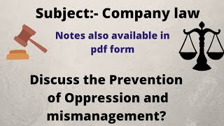 Discuss the Prevention of Oppression and Mismanagement [upl. by Nilsoj330]