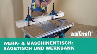 Werk amp Maschinentisch MASTER cut 1500  Sägetisch und Werkbank in einem  wolfcraft [upl. by Prochoras]