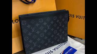 LV POCHETTE VOYAGE MM  Clutch Louis Vuitton Da Monogram [upl. by Arabrab]