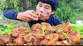 Challenge to eat 8kg of braised pork leg with super spicy chili Mukbang [upl. by Acirem179]