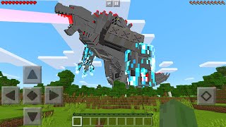 I Found MECHAGODZILLA in Minecraft Pocket Edition [upl. by Nameerf]