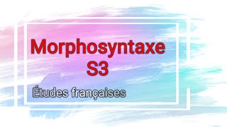 Morphosyntaxe S3 جميع الدروس و طريقة الإجابة عن الإمتحان [upl. by Iliram]