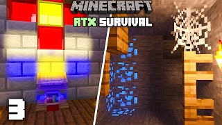 Minecraft Stained Glass amp Mineshaft  RTX Survival  Ep 3 [upl. by Alhsa]