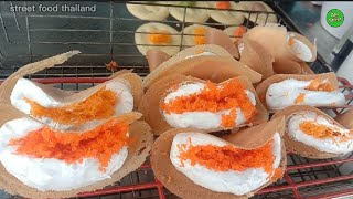 Amazing Thai Street Food Khanom Buang Thai Crispy Pancake RecipeZab Street [upl. by Siger194]