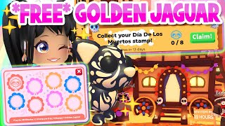 HOW TO GET ALL 8 STAMPS amp FREE GOLDEN JAGUAR in Adopt Me roblox [upl. by Fenny811]