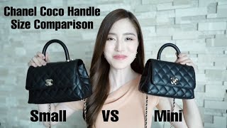 Size Comparison เปรียบเทียบ Chanel Coco Handle small vs mini  Pear everyday [upl. by Paluas]