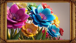 4K TV Frame Art Wallpaper  Flowers Colorful [upl. by Etolas268]