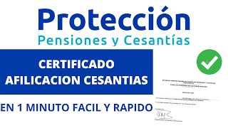 Como DESCARGAR Certificado CESANTIAS PROTECCIÓN En 1 minuto Fácil y Rápido [upl. by Auhesoj]