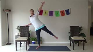 25 Min All Standing Super Easy Yoga Pilates and Balance Class for Absolute Beginners  Many Options [upl. by Milurd728]