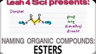 Naming Esters  Organic Chemistry IUPAC Naming by Leah4sci [upl. by Idnarb]