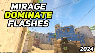 CS2 Mirage  Flashes For Dominate On Map In 2024 [upl. by Atinele]