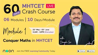 100 Free MHTCET LIVE Crash Course for Maths  MCQ amp PYQs  Dinesh Sir  Noon India [upl. by Atnas301]