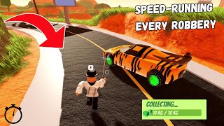 SpeedRunning Every Jailbreak RobberyRoblox Jailbreak [upl. by Rina422]